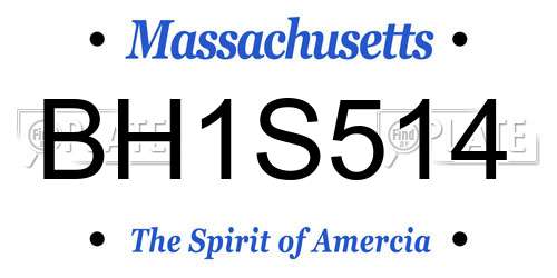 BH1S514 Massachusetts License Plate