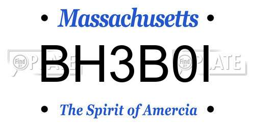 BH3B0I Massachusetts License Plate