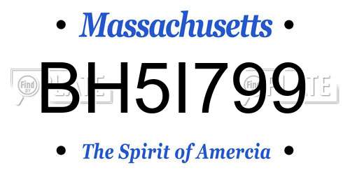 BH5I799 Massachusetts License Plate
