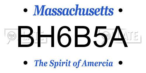 BH6B5A Massachusetts License Plate
