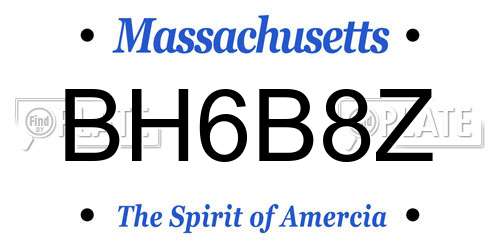 BH6B8Z Massachusetts License Plate