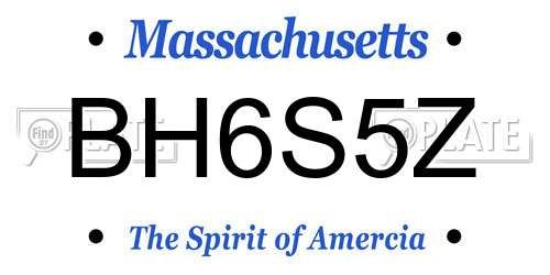BH6S5Z Massachusetts License Plate