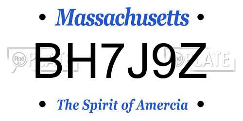 BH7J9Z Massachusetts License Plate