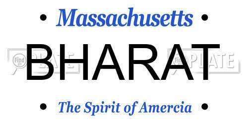 BHARAT Massachusetts License Plate