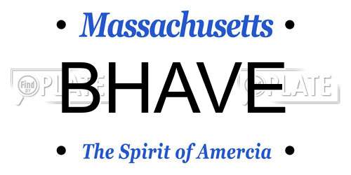 BHAVE Massachusetts License Plate