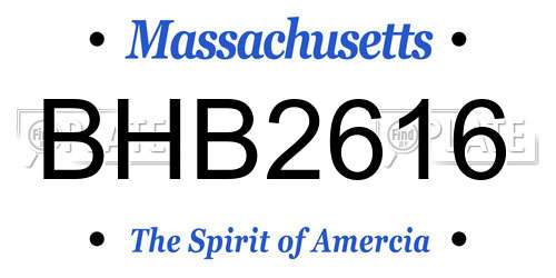 BHB2616 Massachusetts License Plate