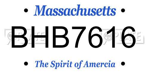 BHB7616 Massachusetts License Plate