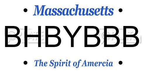 BHBYBBB Massachusetts License Plate