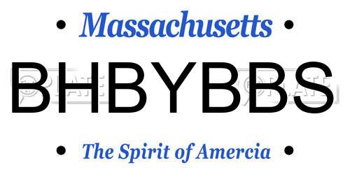 BHBYBBS Massachusetts License Plate