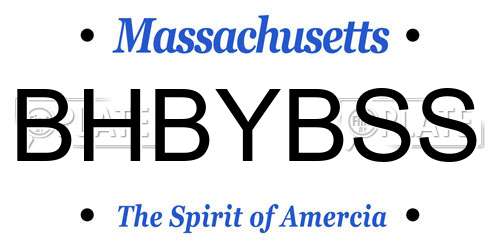 BHBYBSS Massachusetts License Plate