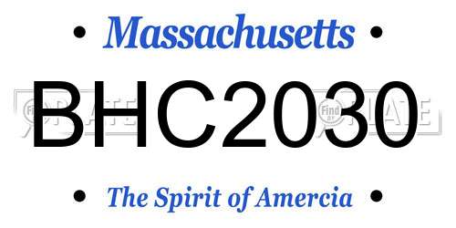 BHC2030 Massachusetts License Plate