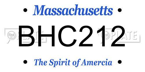 BHC212 Massachusetts License Plate