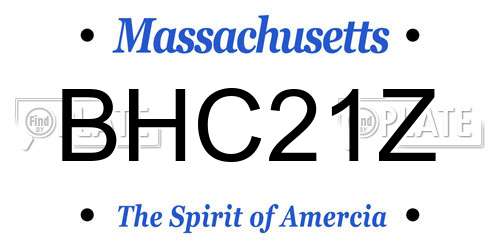 BHC21Z Massachusetts License Plate