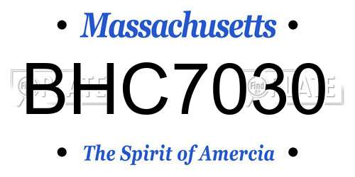 BHC7030 Massachusetts License Plate