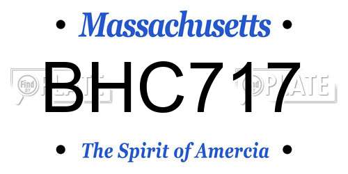 BHC717 Massachusetts License Plate