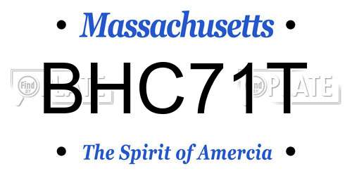 BHC71T Massachusetts License Plate