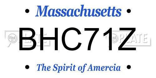 BHC71Z Massachusetts License Plate