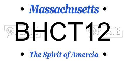 BHCT12 Massachusetts License Plate