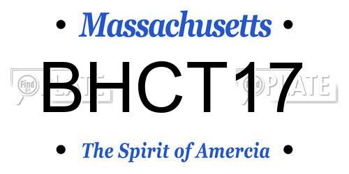 BHCT17 Massachusetts License Plate
