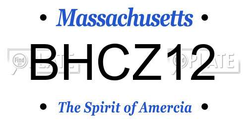 BHCZ12 Massachusetts License Plate