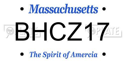 BHCZ17 Massachusetts License Plate