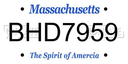 BHD7959 Massachusetts License Plate