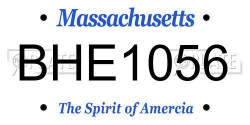 BHE1056 Massachusetts License Plate