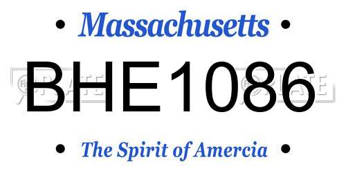 BHE1086 Massachusetts License Plate