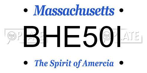 BHE50I Massachusetts License Plate