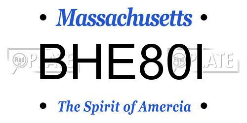 BHE80I Massachusetts License Plate