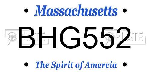 BHG552 Massachusetts License Plate