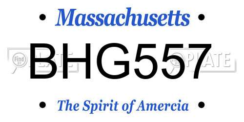 BHG557 Massachusetts License Plate