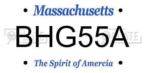 BHG55A Massachusetts License Plate