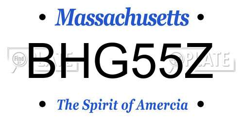 BHG55Z Massachusetts License Plate
