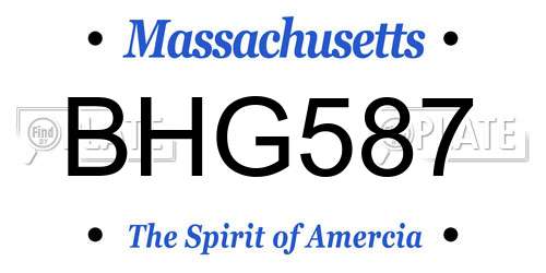 BHG587 Massachusetts License Plate