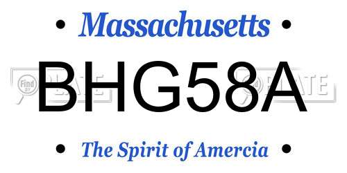 BHG58A Massachusetts License Plate