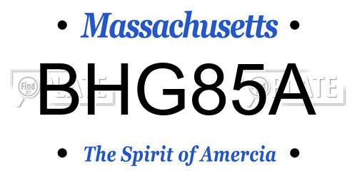 BHG85A Massachusetts License Plate