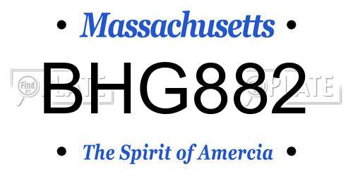 BHG882 Massachusetts License Plate