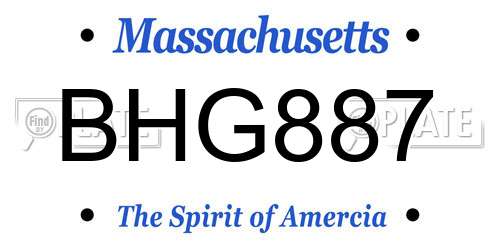 BHG887 Massachusetts License Plate