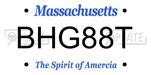 BHG88T Massachusetts License Plate