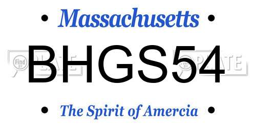 BHGS54 Massachusetts License Plate