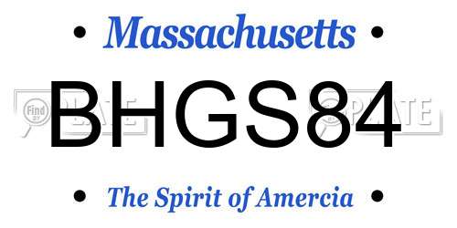 BHGS84 Massachusetts License Plate