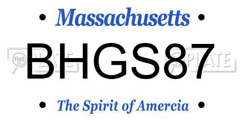 BHGS87 Massachusetts License Plate