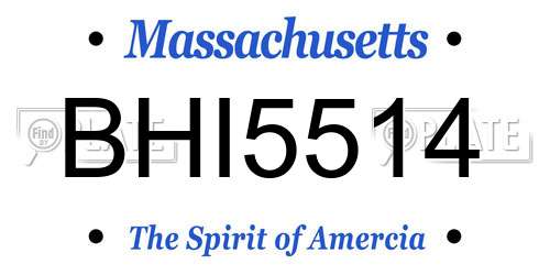 BHI5514 Massachusetts License Plate