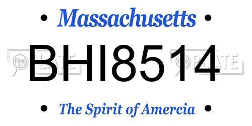 BHI8514 Massachusetts License Plate