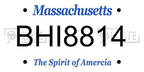 BHI8814 Massachusetts License Plate