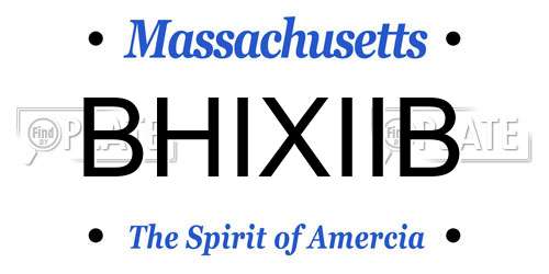 BHIXIIB Massachusetts License Plate