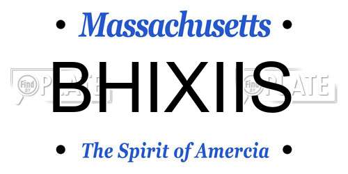 BHIXIIS Massachusetts License Plate
