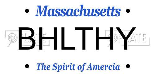 BHLTHY Massachusetts License Plate