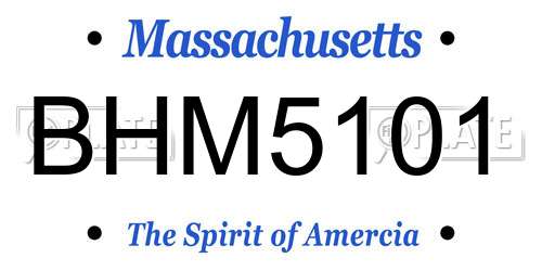 BHM5101 Massachusetts License Plate